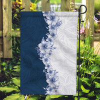 Hawaii Hibiscus Flowers Garden Flag Blue Polynesian Pattern