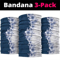 Hawaii Hibiscus Flowers Neck Gaiter Blue Polynesian Pattern