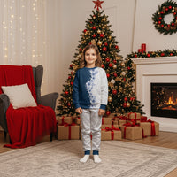 Hawaii Hibiscus Flowers Christmas Pajama Set Blue Polynesian Pattern LT05 Kid Blue - Polynesian Pride