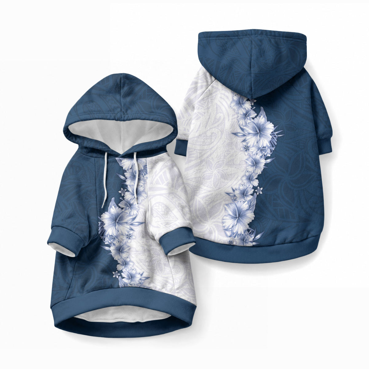 Hawaii Hibiscus Flowers Pet Hoodie Blue Polynesian Pattern LT05 Pullover Blue - Polynesian Pride