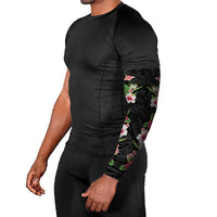 Hawaii Tropical Flowers Arm Sleeves Black Polynesian Tattoo Art