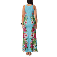 Hawaii Tropical Flowers Family Matching Tank Maxi Dress and Hawaiian Shirt Sky Blue Polynesian Tattoo Art LT05 - Polynesian Pride