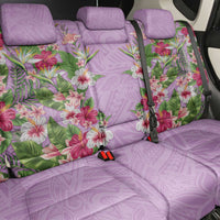 Hawaii Tropical Flowers Back Car Seat Cover Lavender Polynesian Tattoo Art