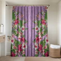 Hawaii Tropical Flowers Bathroom Set Lavender Polynesian Tattoo Art
