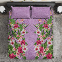 Hawaii Tropical Flowers Bedding Set Lavender Polynesian Tattoo Art