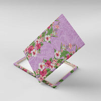 Hawaii Tropical Flowers Canvas Wall Art Lavender Polynesian Tattoo Art