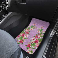 Hawaii Tropical Flowers Car Mats Lavender Polynesian Tattoo Art