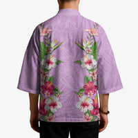 Hawaii Tropical Flowers Kimono Lavender Polynesian Tattoo Art