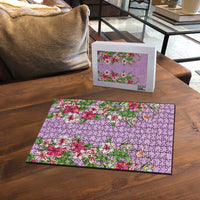 Hawaii Tropical Flowers Puzzle Lavender Polynesian Tattoo Art