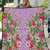 Hawaii Tropical Flowers Quilt Lavender Polynesian Tattoo Art