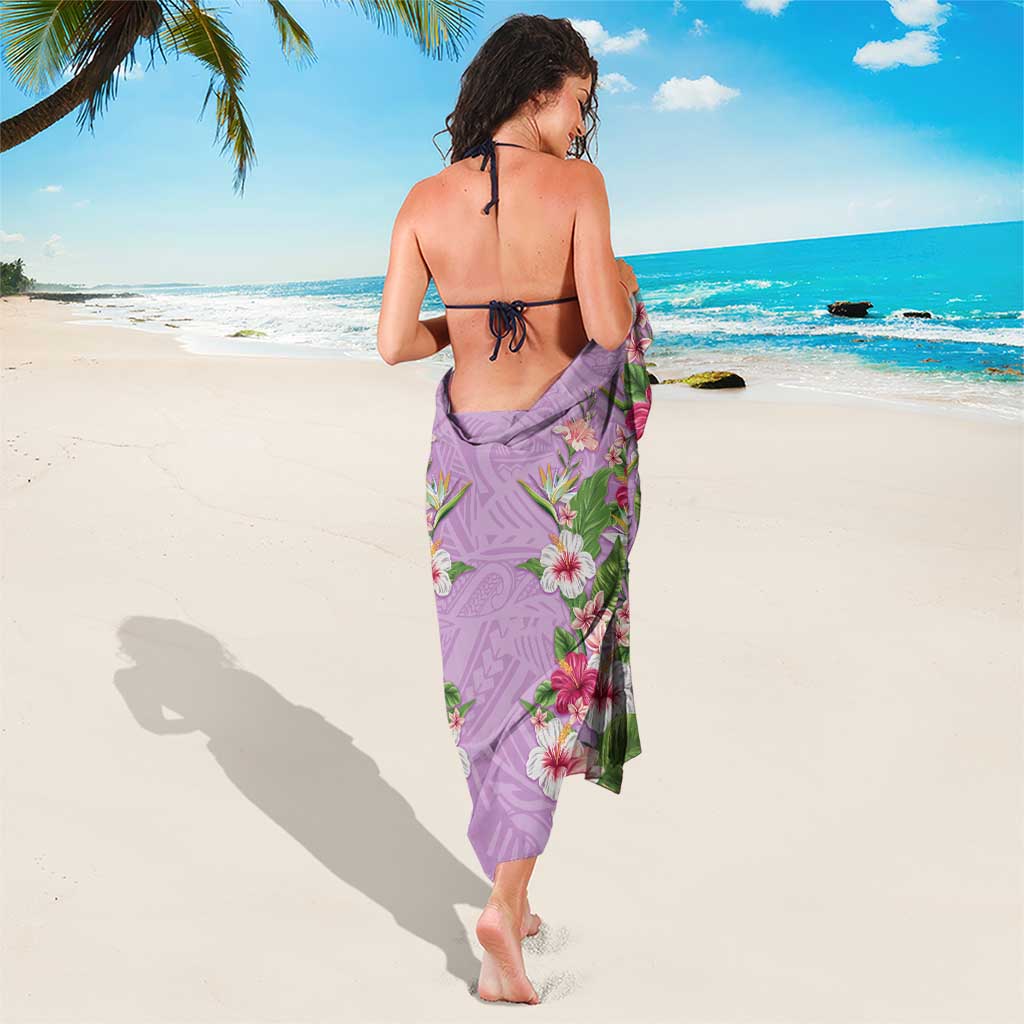 Hawaii Tropical Flowers Sarong Lavender Polynesian Tattoo Art