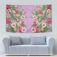 Hawaii Tropical Flowers Tapestry Lavender Polynesian Tattoo Art