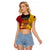 Personalized Papua New Guinea Independence Day Raglan Cropped T Shirt Bird Of Paradise With Polynesian Pattern LT05 Female Yellow - Polynesian Pride