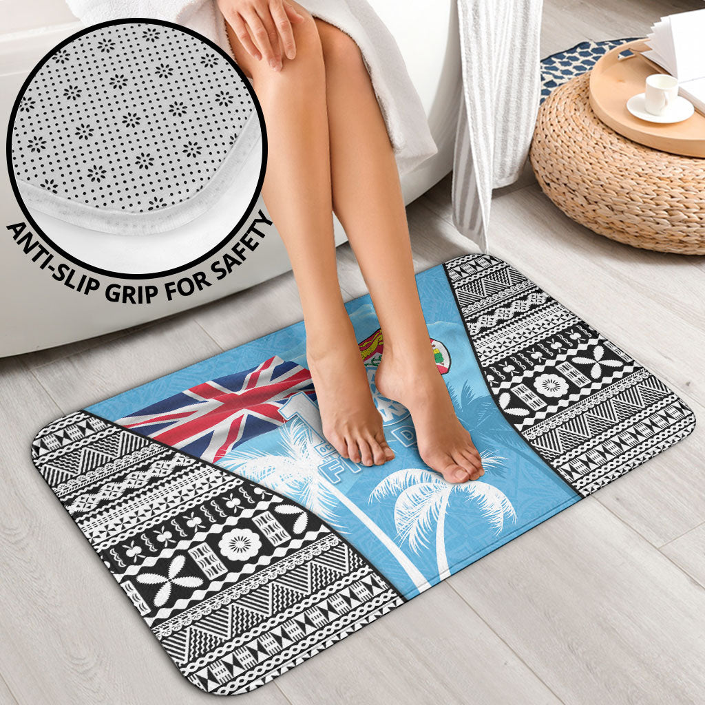 Fiji Day 2026 Bathroom Set Masi Tapa Pattern With Palm Tree LT05 - Polynesian Pride