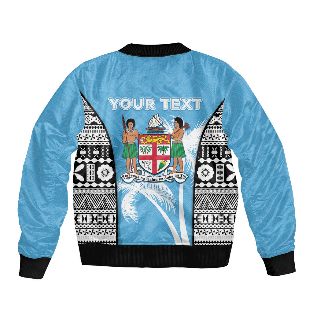 Personalised Fiji Day 2026 Bomber Jacket Masi Tapa Pattern With Palm Tree LT05 - Polynesian Pride