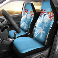 Fiji Day 2026 Car Seat Cover Masi Tapa Pattern With Palm Tree LT05 - Polynesian Pride