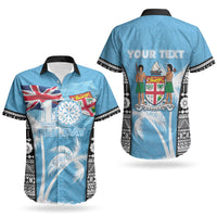 Personalised Fiji Day 2026 Couples Matching Summer Maxi Dress and Hawaiian Shirt Masi Tapa Pattern With Palm Tree LT05 - Polynesian Pride