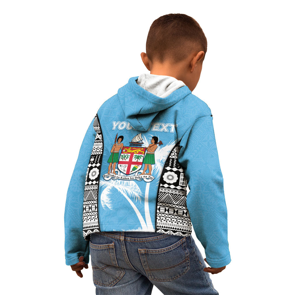 Personalised Fiji Day 2026 Kid Hoodie Masi Tapa Pattern With Palm Tree LT05 - Polynesian Pride