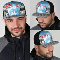Fiji Day 2026 Mesh Trucker Cap Masi Tapa Pattern With Palm Tree LT05 - Polynesian Pride