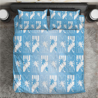 Bula Fiji Bedding Set Blue Makare Masi Tapa Pattern LT05 Blue - Polynesian Pride