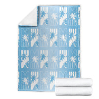 Bula Fiji Blanket Blue Makare Masi Tapa Pattern LT05 - Polynesian Pride
