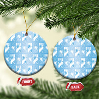 Bula Fiji Ceramic Ornament Blue Makare Masi Tapa Pattern LT05 Circle Blue - Polynesian Pride