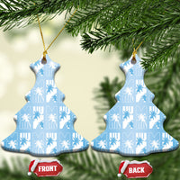 Bula Fiji Ceramic Ornament Blue Makare Masi Tapa Pattern LT05 Christmas Tree Blue - Polynesian Pride