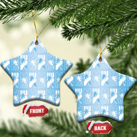 Bula Fiji Ceramic Ornament Blue Makare Masi Tapa Pattern LT05 Star Blue - Polynesian Pride