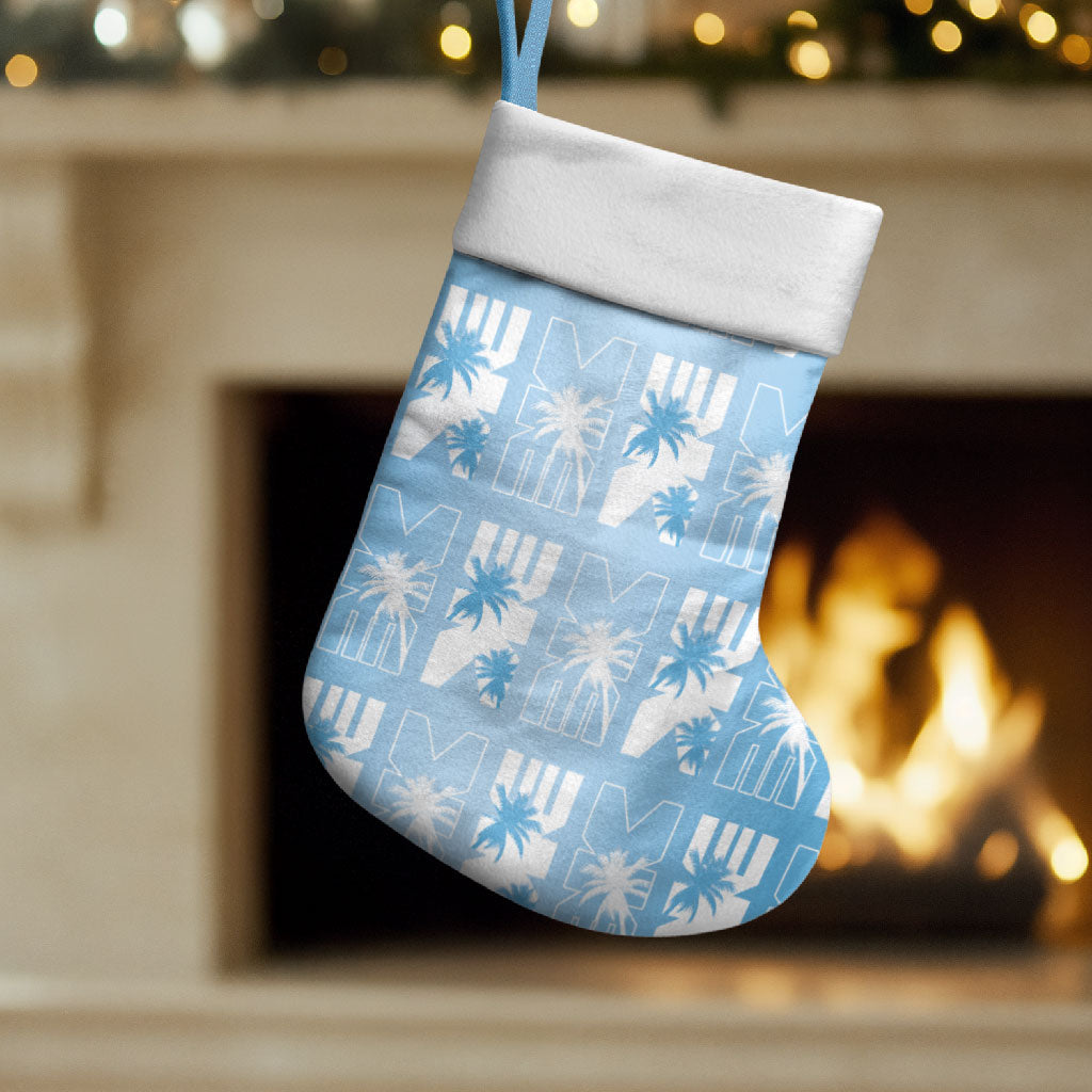 Bula Fiji Christmas Stocking Blue Makare Masi Tapa Pattern LT05 Set of 2 Blue - Polynesian Pride