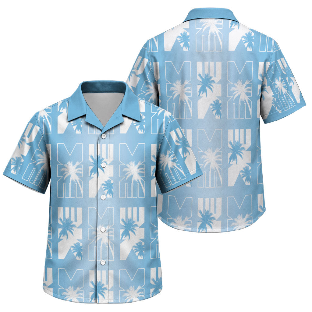 Bula Fiji Family Matching Off Shoulder Maxi Dress and Hawaiian Shirt Blue Makare Masi Tapa Pattern LT05 Son's Shirt Blue - Polynesian Pride