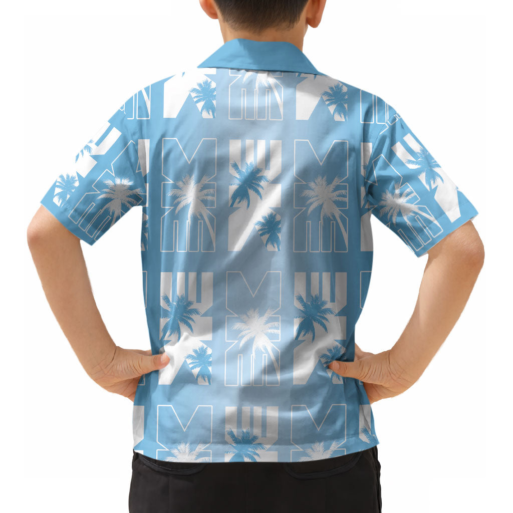 Bula Fiji Kid Hawaiian Shirt Blue Makare Masi Tapa Pattern LT05 - Polynesian Pride
