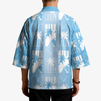 Bula Fiji Kimono Blue Makare Masi Tapa Pattern LT05 - Polynesian Pride