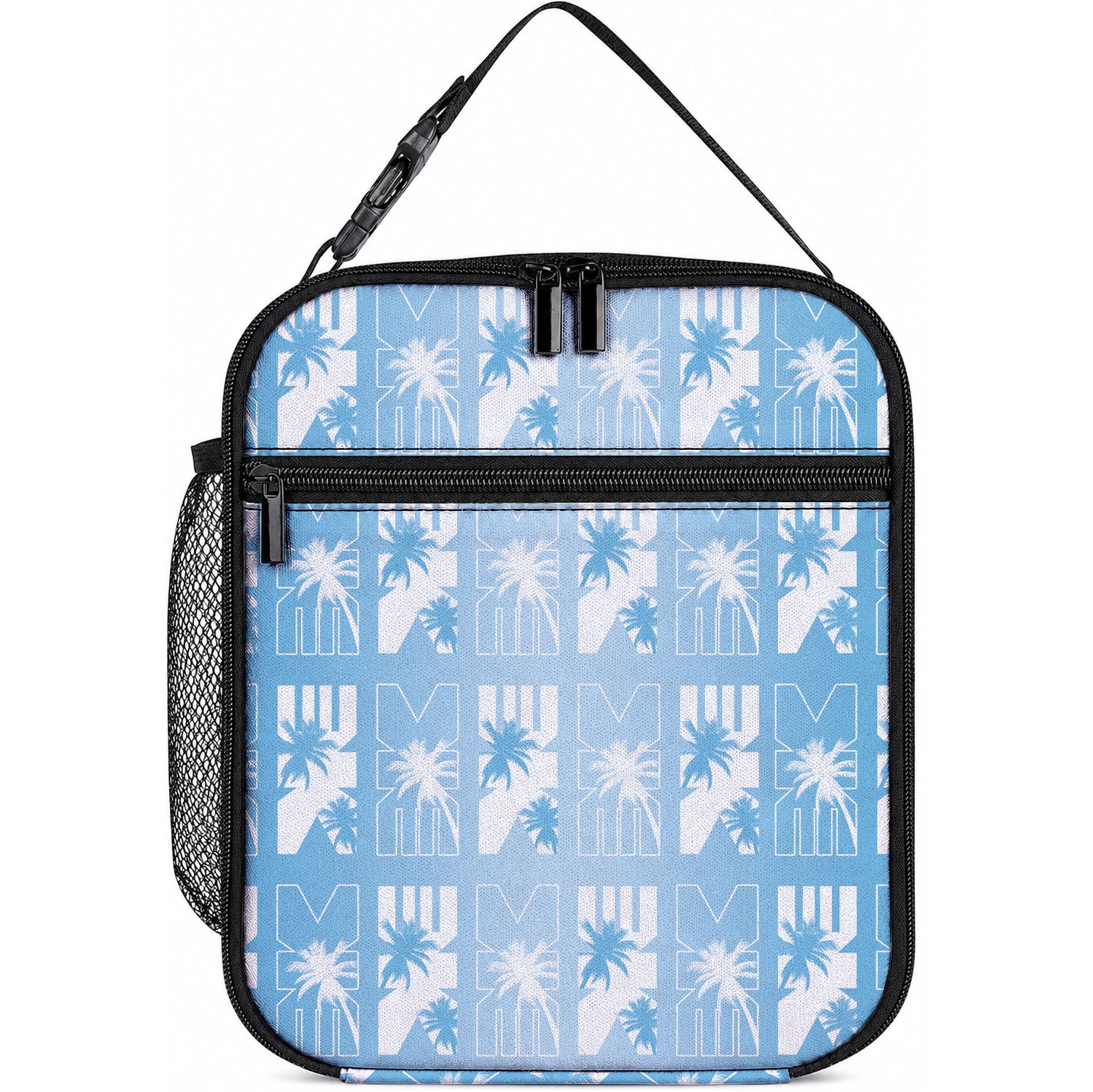 Bula Fiji Lunch Bag Blue Makare Masi Tapa Pattern LT05 10.2 × 8.3 × 4.3 inch Blue - Polynesian Pride
