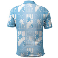 Bula Fiji Polo Shirt Blue Makare Masi Tapa Pattern LT05 - Polynesian Pride