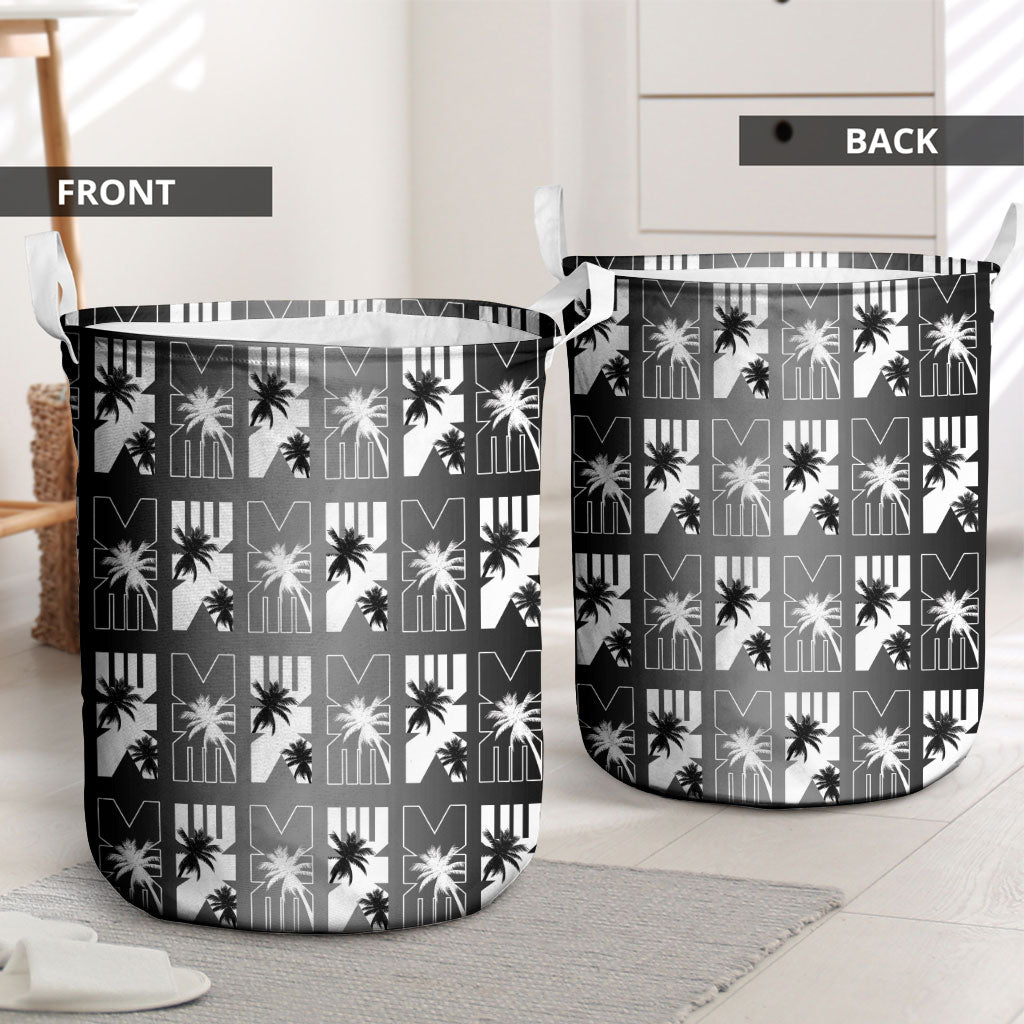 Bula Fiji Laundry Basket Black Makare Masi Tapa Pattern LT05 - Polynesian Pride