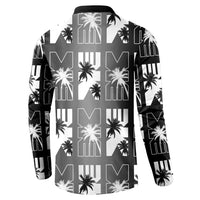 Bula Fiji Button Sweatshirt Black Makare Masi Tapa Pattern LT05 - Polynesian Pride