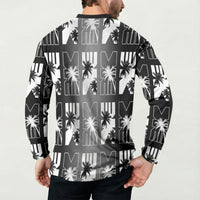 Bula Fiji Button Sweatshirt Black Makare Masi Tapa Pattern LT05 - Polynesian Pride