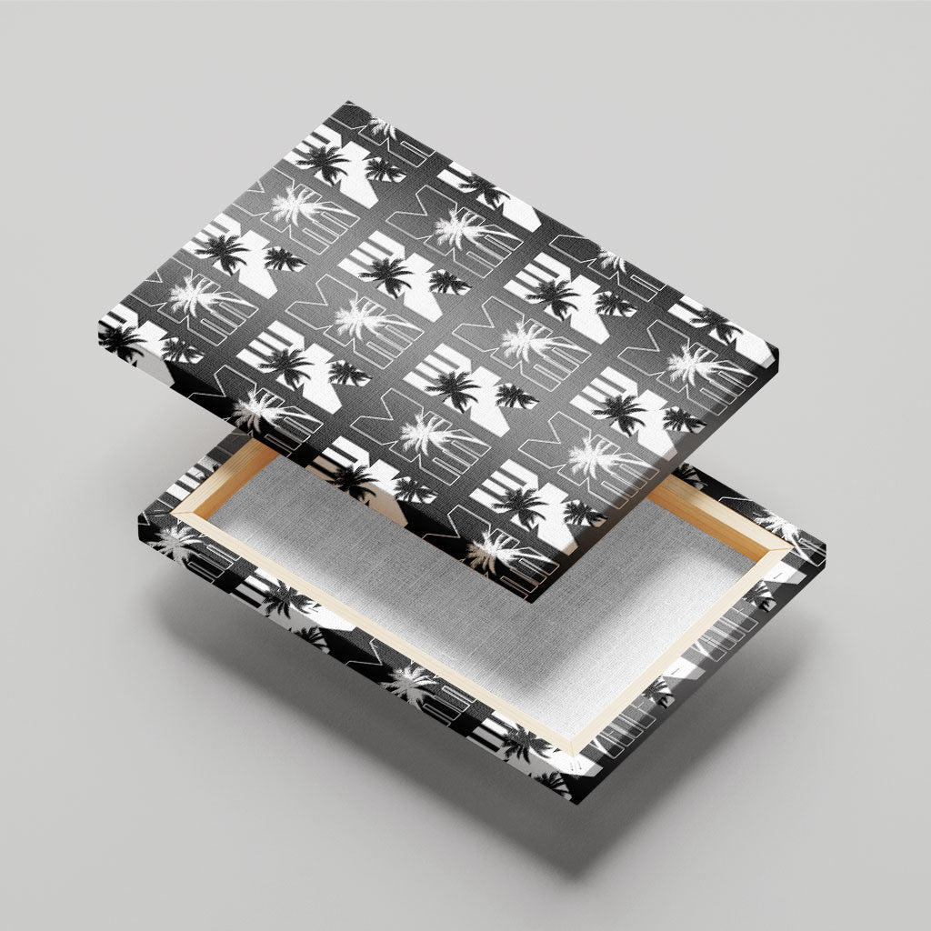Bula Fiji Canvas Wall Art Black Makare Masi Tapa Pattern LT05 - Polynesian Pride