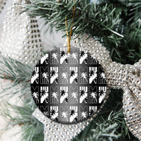 Bula Fiji Ceramic Ornament Black Makare Masi Tapa Pattern LT05 - Polynesian Pride