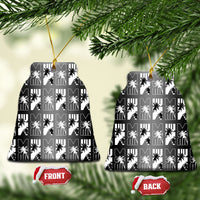 Bula Fiji Ceramic Ornament Black Makare Masi Tapa Pattern LT05 Bell Flake Black - Polynesian Pride