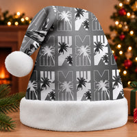 Bula Fiji Christmas Santa Hat Black Makare Masi Tapa Pattern LT05 Without Fur Black - Polynesian Pride