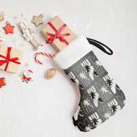 Bula Fiji Christmas Stocking Black Makare Masi Tapa Pattern LT05 - Polynesian Pride