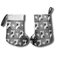 Bula Fiji Christmas Stocking Black Makare Masi Tapa Pattern LT05 - Polynesian Pride