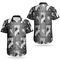 Bula Fiji Couples Matching Summer Maxi Dress and Hawaiian Shirt Black Makare Masi Tapa Pattern LT05 - Polynesian Pride
