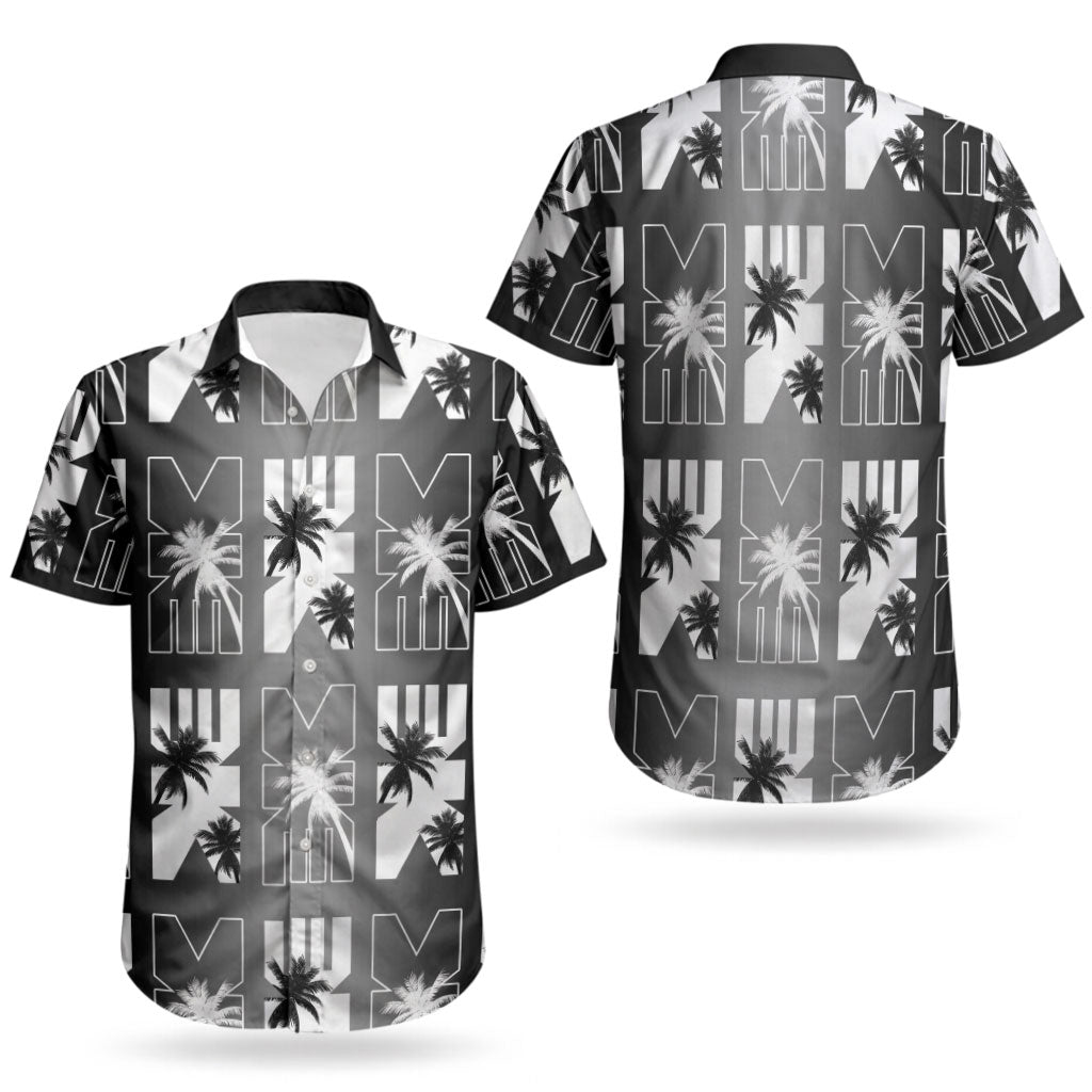 Bula Fiji Couples Matching Tank Maxi Dress and Hawaiian Shirt Black Makare Masi Tapa Pattern LT05 - Polynesian Pride