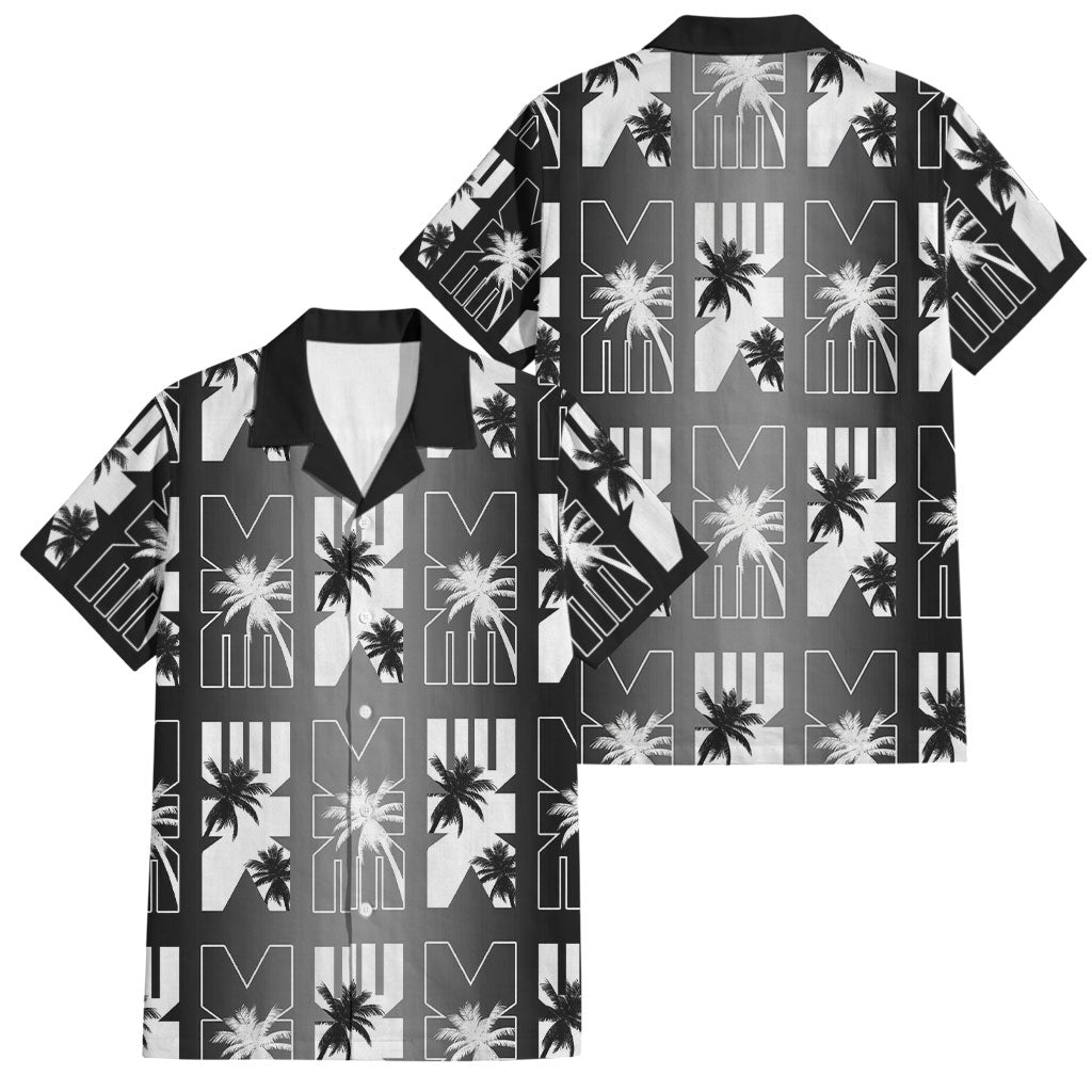 Bula Fiji Family Matching Summer Maxi Dress and Hawaiian Shirt Black Makare Masi Tapa Pattern LT05 Dad's Shirt - Short Sleeve Black - Polynesian Pride