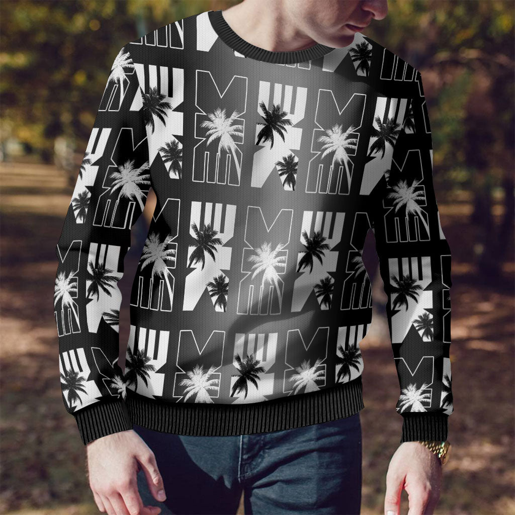 Bula Fiji Ugly Christmas Sweater Black Makare Masi Tapa Pattern LT05 - Polynesian Pride