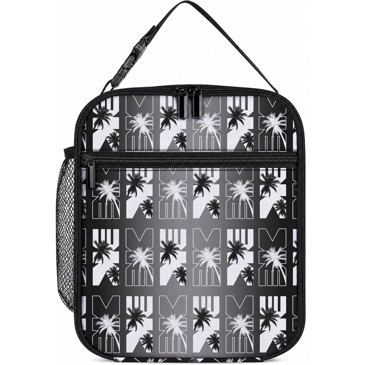 Bula Fiji Lunch Bag Black Makare Masi Tapa Pattern LT05 10.2 × 8.3 × 4.3 inch Black - Polynesian Pride