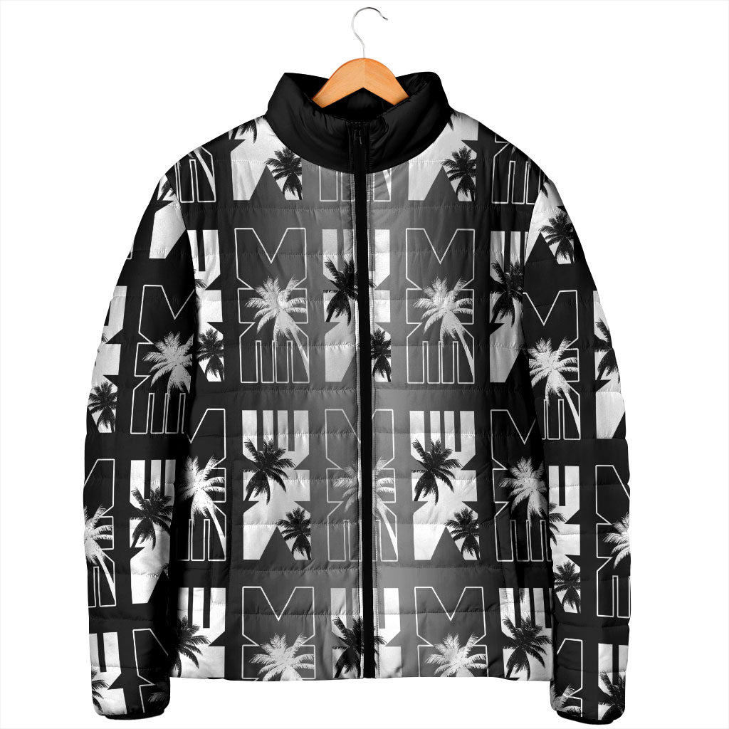 Bula Fiji Padded Jacket Black Makare Masi Tapa Pattern LT05 - Polynesian Pride