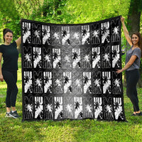 Bula Fiji Quilt Black Makare Masi Tapa Pattern LT05 - Polynesian Pride